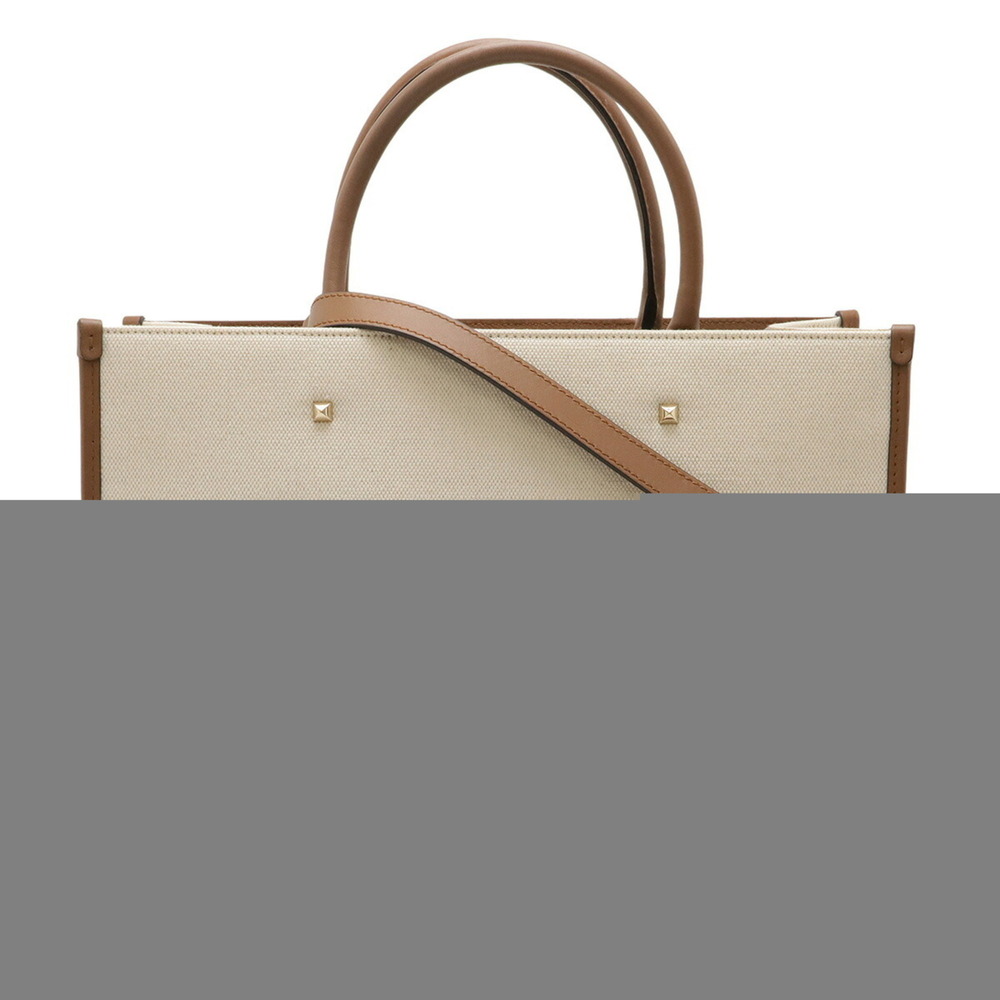 JIMMY CHOO VARENNE M TOTE LJJ AVENUE Tote Bag Shoulder Canvas Leather Natural